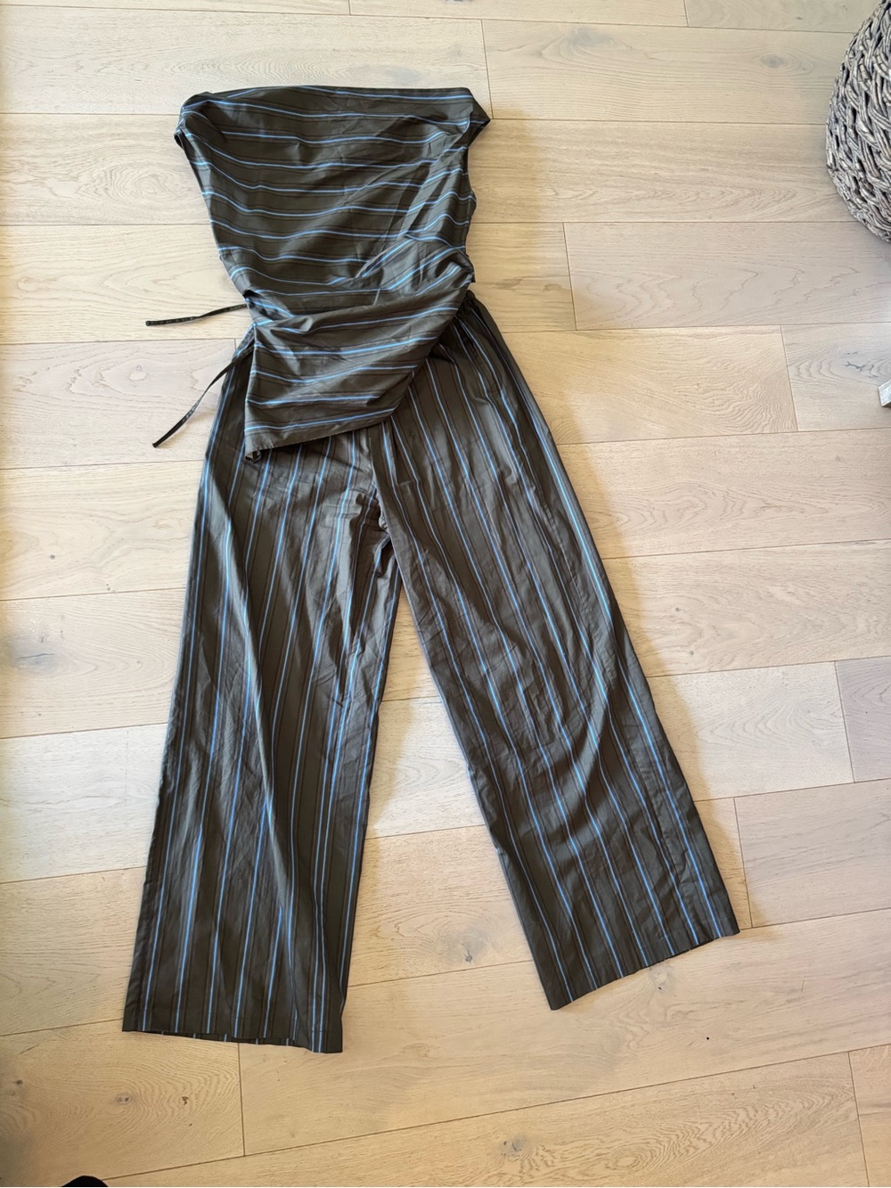 STAUD Pants & Top SET with Blue Pinstripes - will only sell as a set.